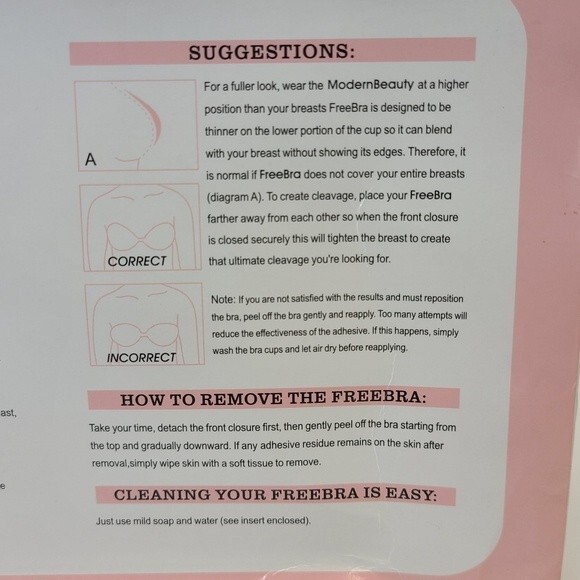 Freebra Size A Cup Strapless Backless Adhesive Silicone Nude Bra & Nipple Covers - Picture 9 of 15